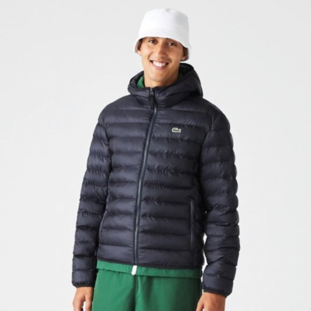 LACOSTE Men's Quilted Hooded Puffer Jacket